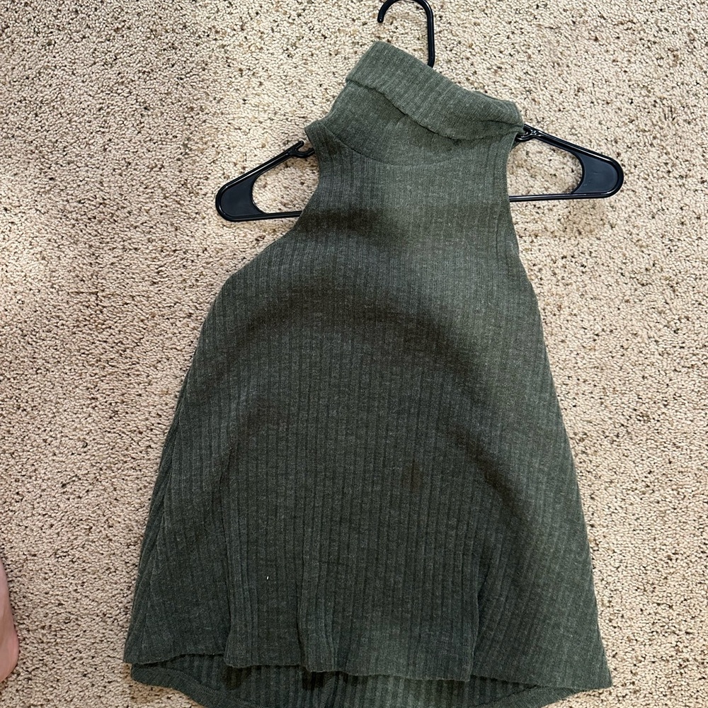 PPLA olive green Knit turtleneck tank